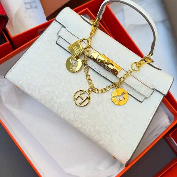 کیف هرمس سفید مدل کلی (Hermes)