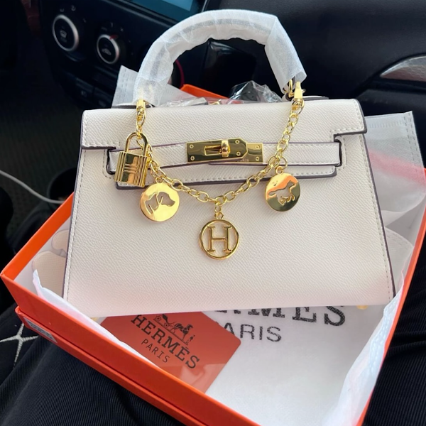 کیف هرمس سفید مدل کلی (Hermes) - Image 6