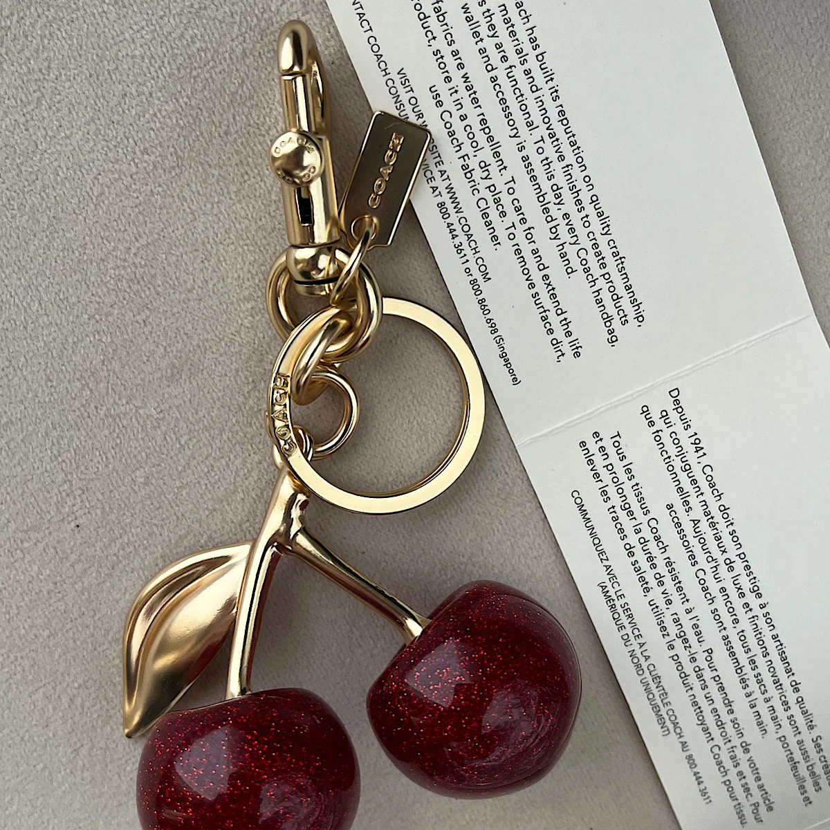 آویز کیف گیلاس کوچ (Coach Cherry Charm) - Image 2