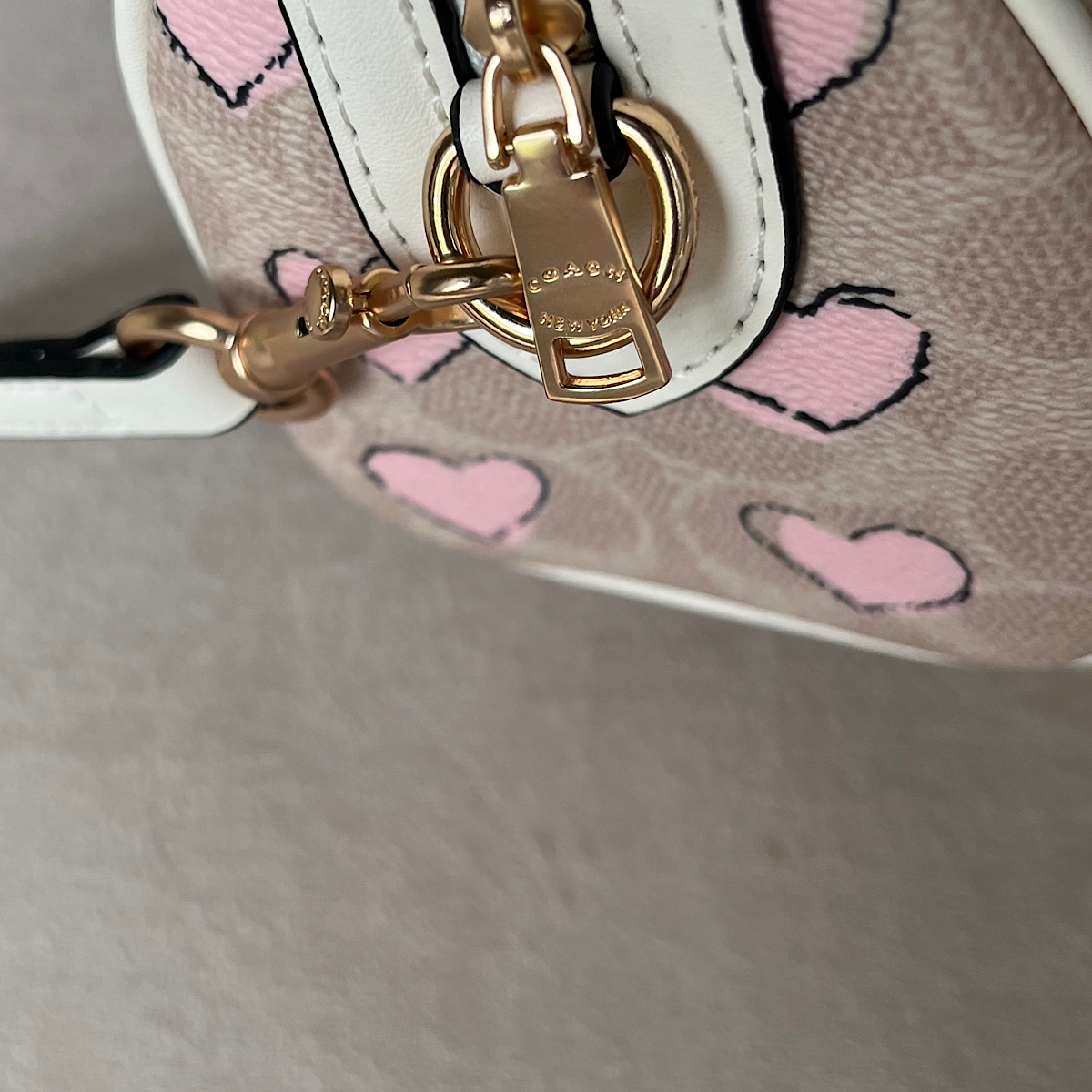 کیف کوچ لیمیتد ادیشن Coach Rowan Crossbody Bag with pink heart - Image 5