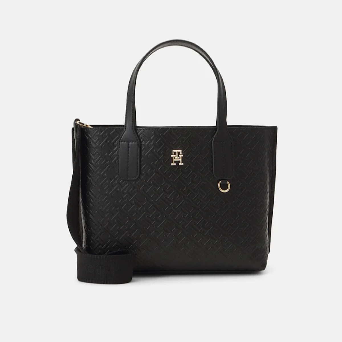 كيف تامي هيلفيگر Tommy Hilfiger Monogram Embossed Tote Black