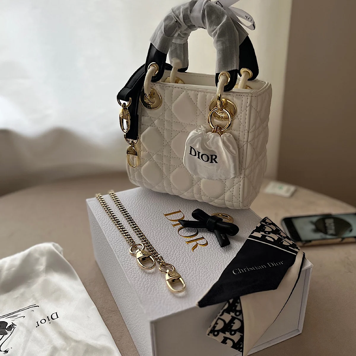 کیف دیور (Dior lambskin cannage lady bag) - Image 8