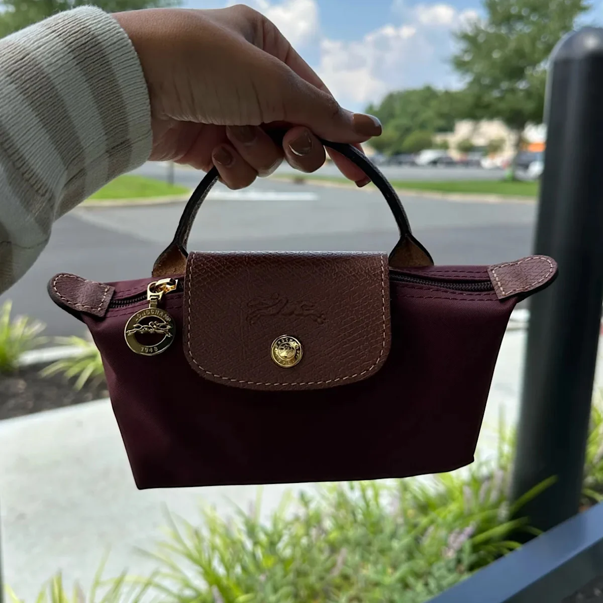 کیف لانگ چمپ (longchamp bag le pliage burgundy) - تصویر 9