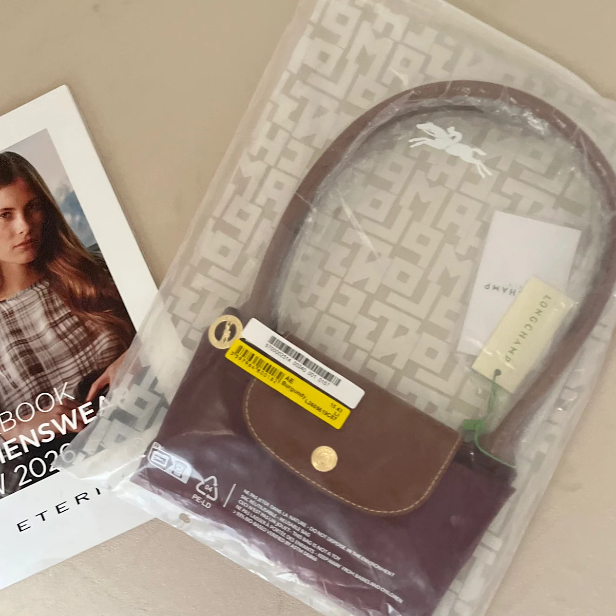 کیف لانگ چمپ (longchamp bag le pliage burgundy) - Image 2