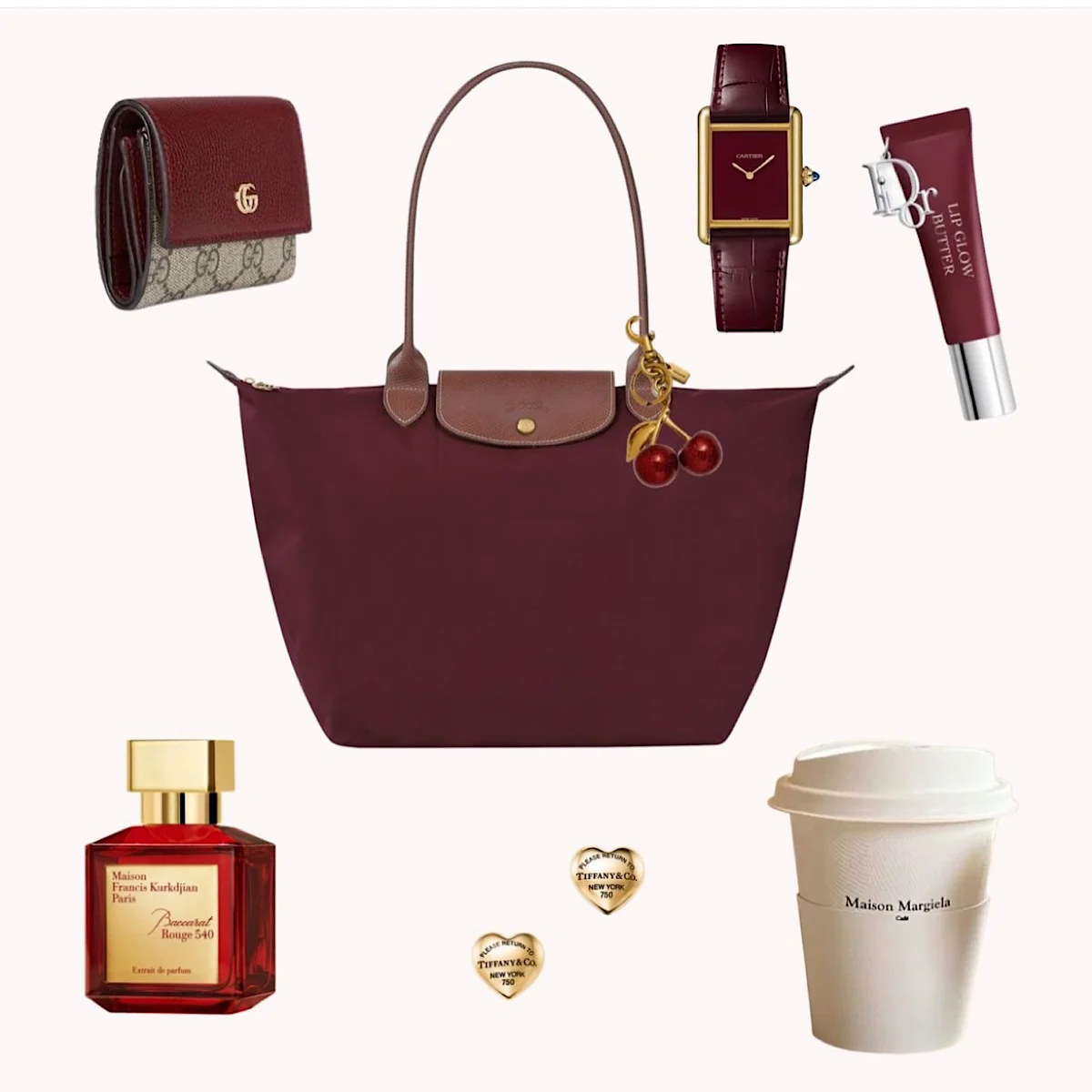 کیف لانگ چمپ (longchamp bag le pliage burgundy) - Image 3